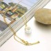 Fashion White Ceramic Bead Pendant Necklace