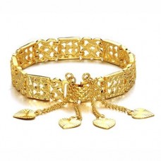 Fashion 18K Gold Plate Hearts Pendant Bracelet Bangle Jewelry