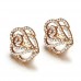 Fashion Rhinestone Decor 18K Gold Plate Butterfly Earring