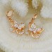 Fashion Rhinestone Decor 18K Gold Plate Butterfly Earring