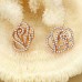 Fashion Rhinestone Decor 18K Gold Plate Butterfly Earring