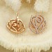 Fashion Rhinestone Decor 18K Gold Plate Butterfly Earring