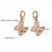 Fashion Rhinestone Decor 18K Gold Plate Butterfly Earring