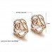 Fashion Rhinestone Decor 18K Gold Plate Butterfly Earring