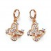 Fashion Rhinestone Decor 18K Gold Plate Butterfly Earring