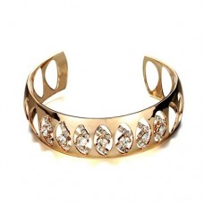 Fashion Rhinestone Decor 18K Gold Plate Bracelet Bangle