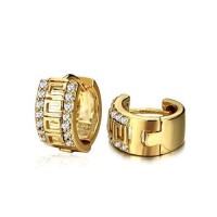 Fashion Rhinestone Decor 18K Gold Plate Earring