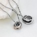 Fashion Rhinestone Decor Circle Pendant Titanium Steel Necklace