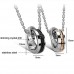 Fashion Rhinestone Decor Circle Pendant Titanium Steel Necklace