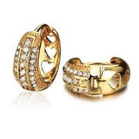 Fashion Rhinestone Decor 18K Gold Plate Earring