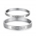 Fashion Rhinestone Decor Titanium Steel Couple Bracelet Bangle