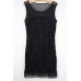 Fashion Round Neck Sleeveless Black Tassels Dress