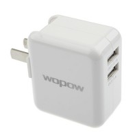 Wopow Dual USB Power Adapter US Plug 100-240V