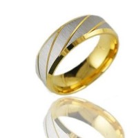Fashion 316L Titanium Steel Ring Gold 7, 8, 9, 10