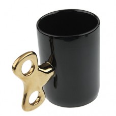 Novelty Ceramic Coffee Tea Mug Cup Golden Handle