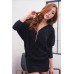 Fashion Long Sleeve V Neck Slim Batwing Dress