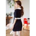 Fashion Medium Sleeve V Neck Slim Dress