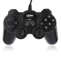 USB Double Shock 2 Game Controller PC Joypad -Black