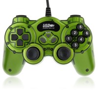 USB Double Shock 2 Game Controller PC Joypad -Green