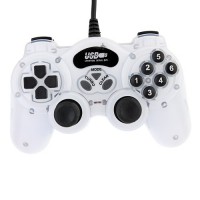 USB Double Shock 2 Game Controller PC Joypad -White