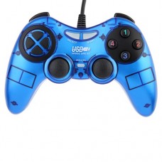 USB PC Dual Shock Game Controller Joypad Blue