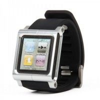 Aluminum Alloy Case + Silicone Armband for iPod Nano 6 - Black