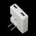 Dual USB AC Power Adapter Charger (2-Flat-Pin Plug)