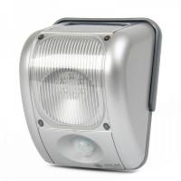 Solar Power + Hand Cranked Human Body Sensor 6-LED White Light Lamp - Silver