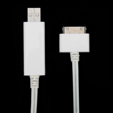 USB Charging & Data Cable w/ Blue Visible Light for iPhone / iPad / iPod - White