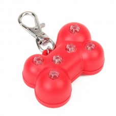 ET-2830 6-LED Bone Pattern Light Pet Tag - Red