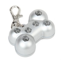 ET-2830 6-LED Bone Pattern Light Pet Tag - Silver