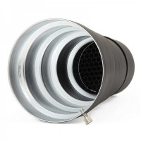 Conical Snoot with Honeycomb for Studio Light - Black + Silver