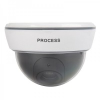 1500 Realistic Dummy Surveillance Security Camera w/ Flashing Red LED Light - White