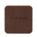 Creative Biscuit Style USB 4-Port Hub - Coffee + Yellow