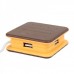 Creative Biscuit Style USB 4-Port Hub - Coffee + Yellow
