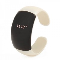 Stylish Bluetooth V2.1 Bracelet w/ Vibration Function + Digital Time - White + Black