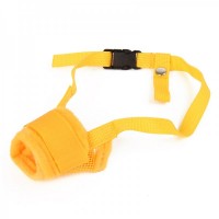 Useful Adjustable Pet Dog Muzzle Set - Yellow (Size-M)