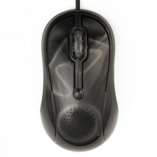 Fashion USB 2.0 1200DPI Optical Wired Mouse Music Speakers - Black (140CM-Cable Length / 3.5mm Jack)