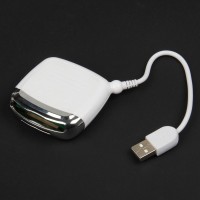 JP-106 Multi-Function 5-in-1 USB Card Reader with MS / XD / SD / MMC / CF 4.0 Slot - White + Silver