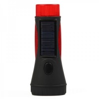 Solar manually rechargeable flashlight