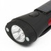 Solar manually rechargeable flashlight