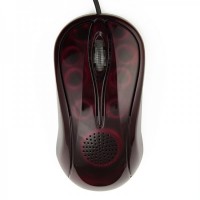 Fashion USB 2.0 1200DPI Optical Wired Mouse Music Speakers - Purple Red (140CM-Cable Length / 3.5mm)