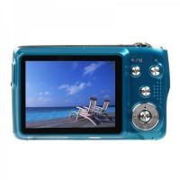8.1MP CMOS Compact Digital Video Camera w/ 3X Optical Zoom/SD Slot - Blue (2.7" TFT LCD)