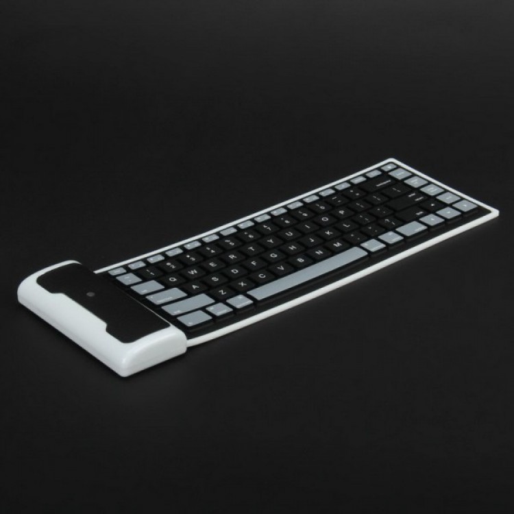 Waterproof Silicone Rechargeable Bluetooth 3.0 Keyboard - Black - Free Shipping - ThanksBuyer