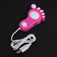 Cute Human Foot Shaped High Speed 4-Port USB 1.1 Hub - White