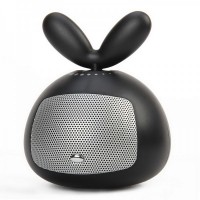 USB Powered Cute Rotating Rabbit Speaker - Black (3.5mm Jack)