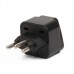 3-PIN AU / US / UK / EU to Brazil Travel Power Plug Adapter - Black