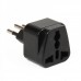 3-PIN AU / US / UK / EU to Brazil Travel Power Plug Adapter - Black