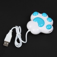 Cute Cat Foot Shaped High Speed 4-Port USB 1.1 Hub - White