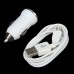 Micro USB Cable + Mini Car Charger (White)